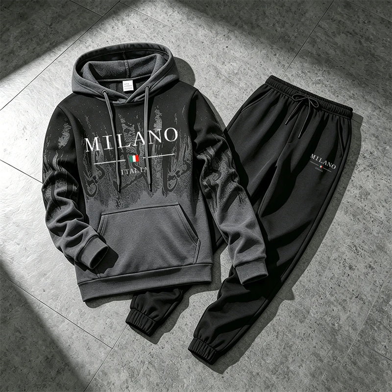 Winter Clothing For Men - Splashed ink Men's Hoodie Tracksuit Casual