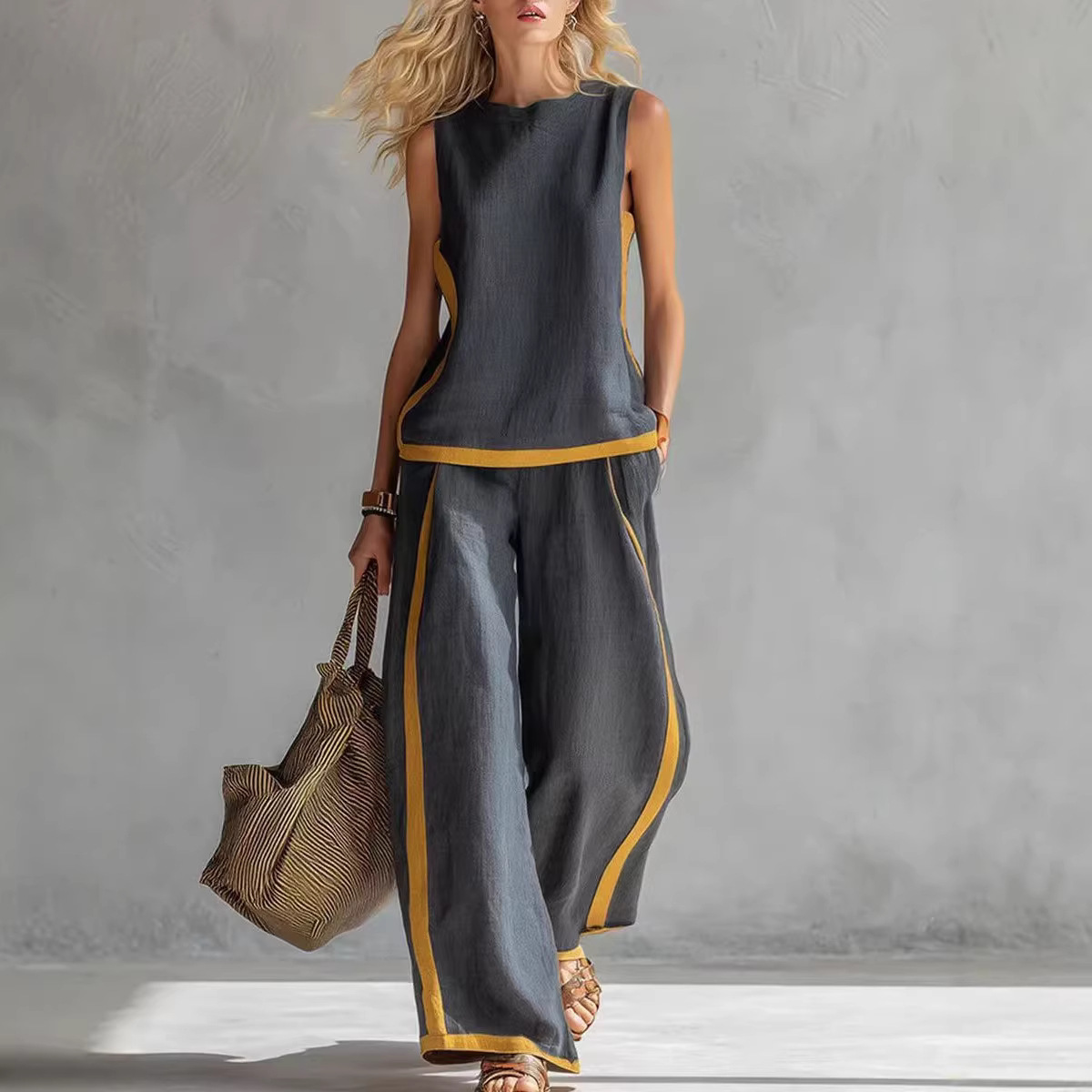 Winter Clothing Sale - Women Linen 2 Piece Sets Color
