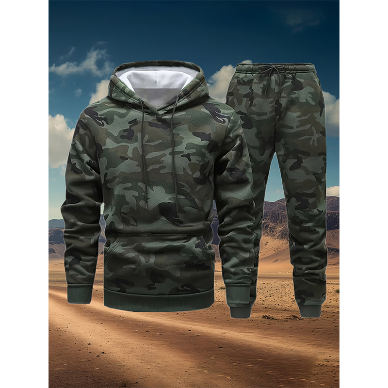 Winter Clothing For Men - Autumn Camouflage 3D Print Hoodies Pant