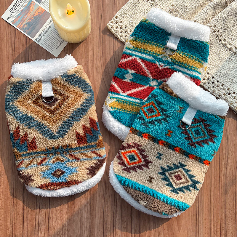 Ethnic Diamond Pattern Pet Ves - Winter Clothing For Dogs review and price