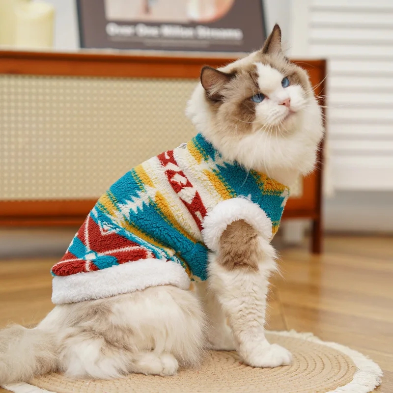 Ethnic Diamond Pattern Pet Ves - Winter Clothing For Dogs review and price