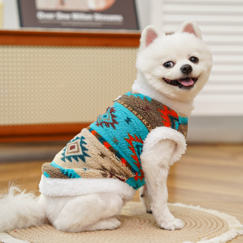 Ethnic Diamond Pattern Pet Ves - Winter Clothing For Dogs review and price