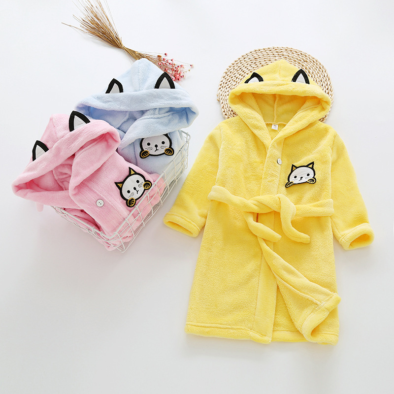Kids Cartoon Cat Robes New Win - Winter Clothing For Baby Girl review and price