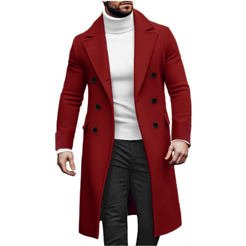 Men Long Double-breasted Coat  - Winter Clothing Types review and price