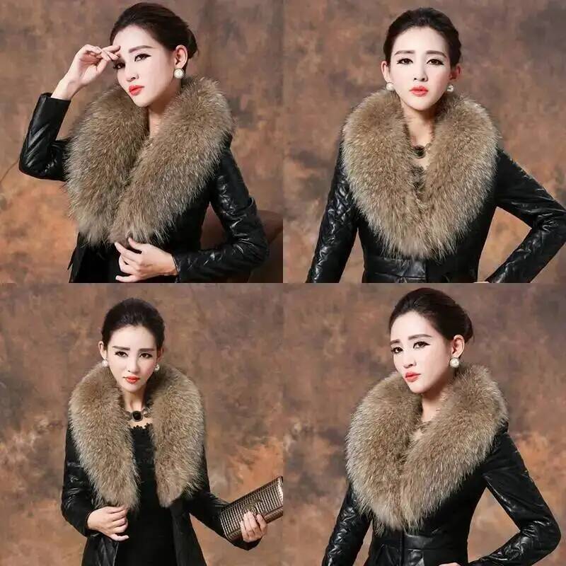 Natural Raccoon Fur Collar Rea - Winter Clothing Gear review and price