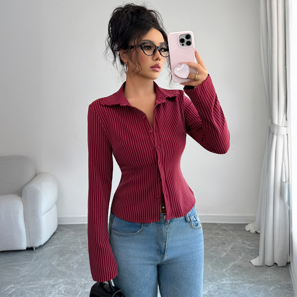 Casual High-grade Striped Long - Winter Clothing Types review and price