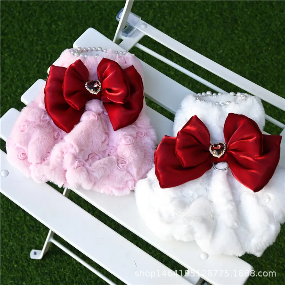 Pet Rabbit Fur Dress Clothes C - Winter Clothing For Dogs review and price