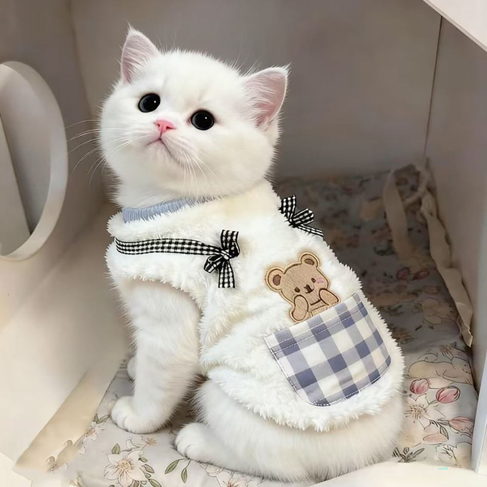 Cute Cat Dog Clothes Winter Pl - Winter Clothing For Dogs review and price