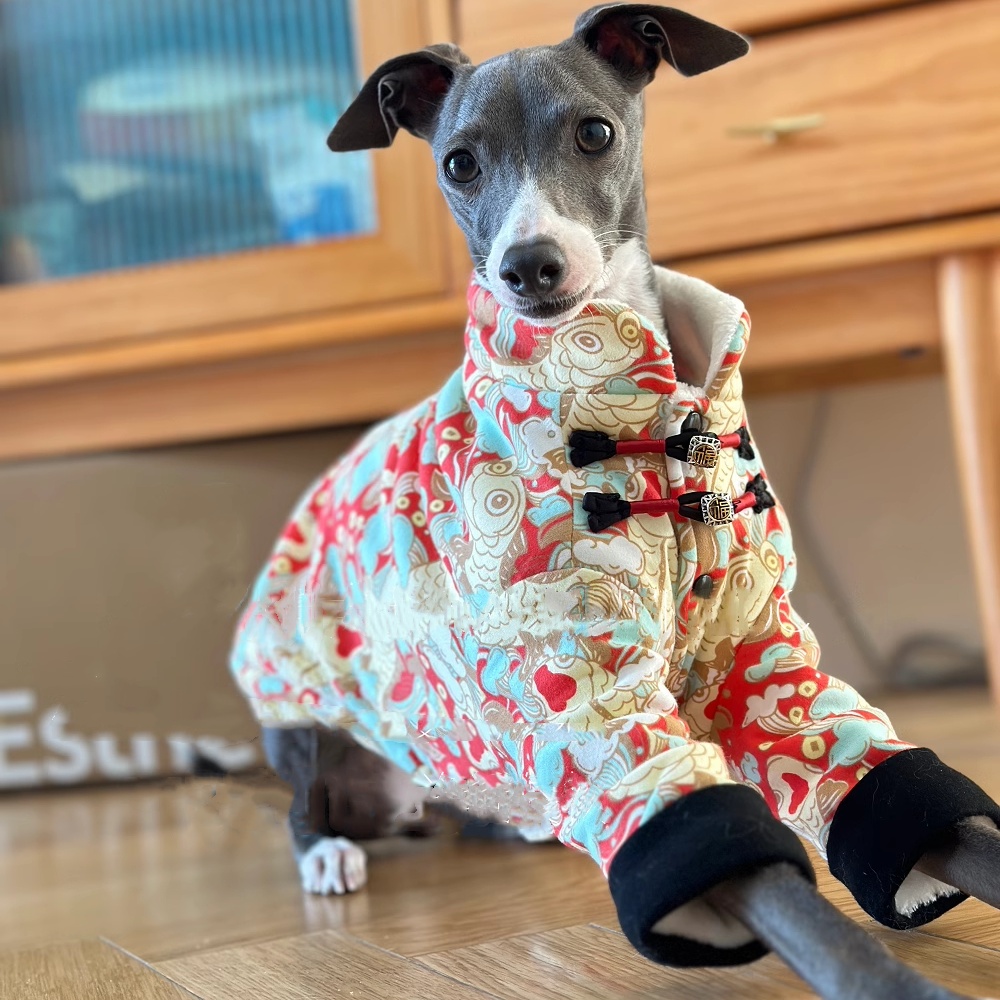 Chinese Knot Buckle Fleece Jac - Winter Clothing For Dogs review and price